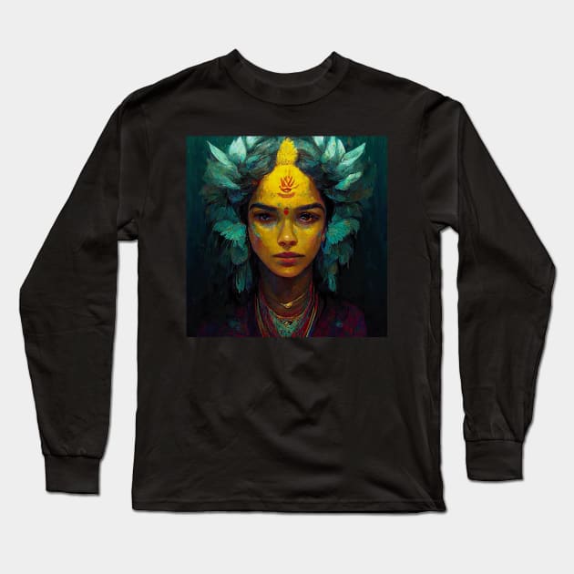 Forest Goddess Long Sleeve T-Shirt by taoistviking